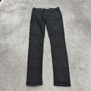 Topman Stretch Skinny Button Fly Denim Jeans Mens 32x32 Black Dark Wash Casual